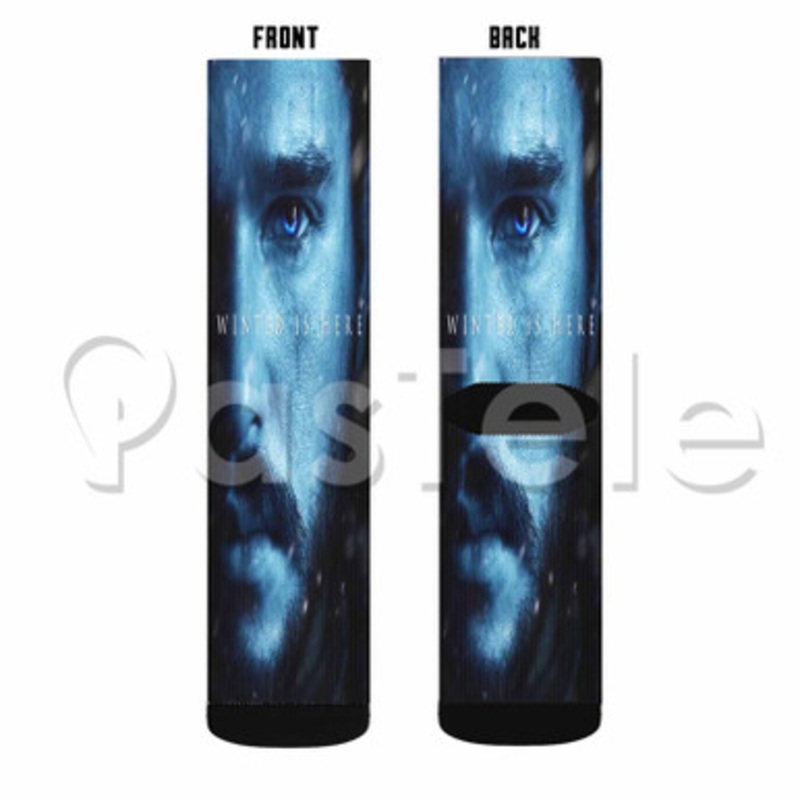 Game of Thron Winter is Here 3 Custom Sublimation Personalized Printed Socks Polyester Acrylic Nylon Spandex