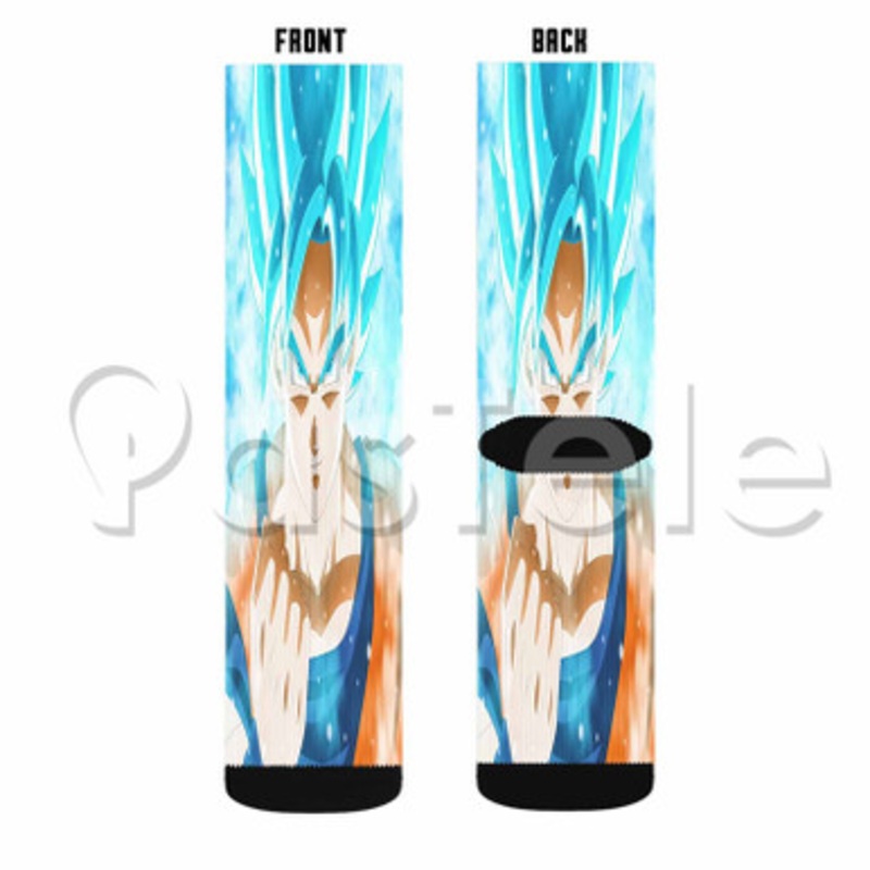 goku super saiyan blue Custom Sublimation Personalized Printed Socks Polyester Acrylic Nylon Spandex