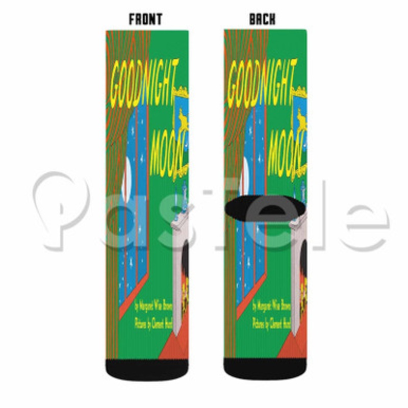 Goodnight Moon Custom Sublimation Personalized Printed Socks Polyester Acrylic Nylon Spandex