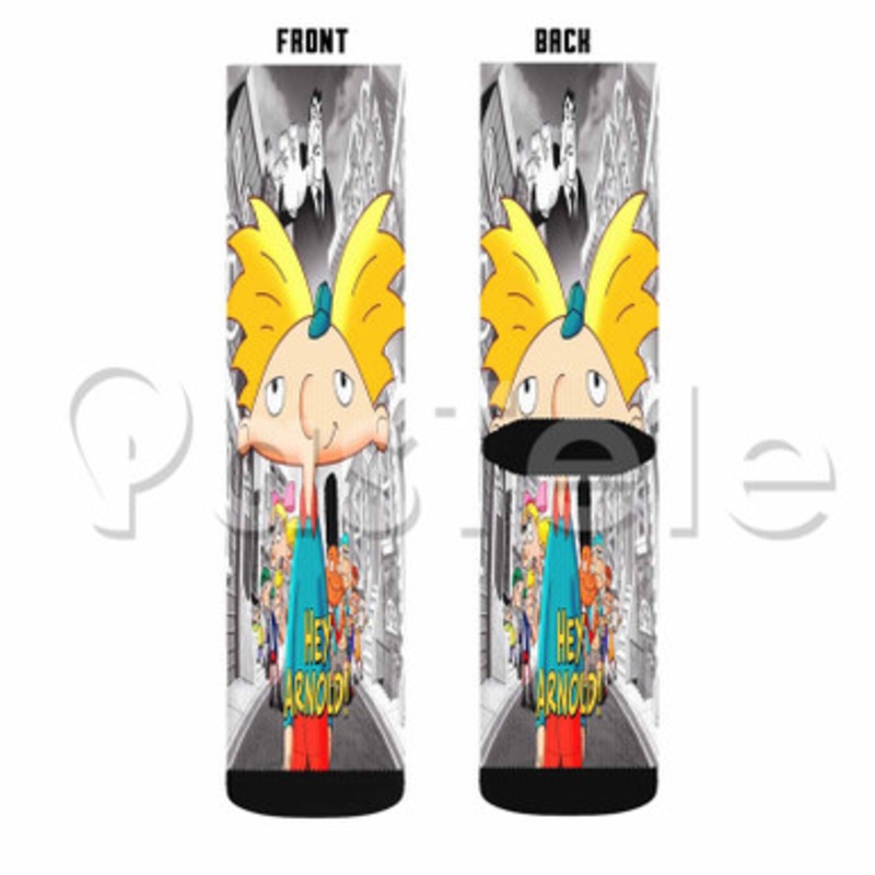 Hey Arnold Custom Sublimation Personalized Printed Socks Polyester Acrylic Nylon Spandex