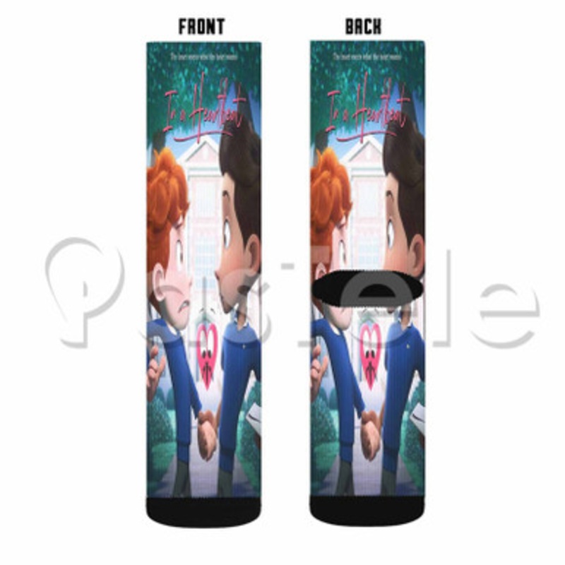 In a Heartbeat Custom Sublimation Personalized Printed Socks Polyester Acrylic Nylon Spandex