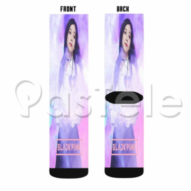 Jisoo Black Pink Custom Sublimation Personalized Printed Socks Polyester Acrylic Nylon Spandex