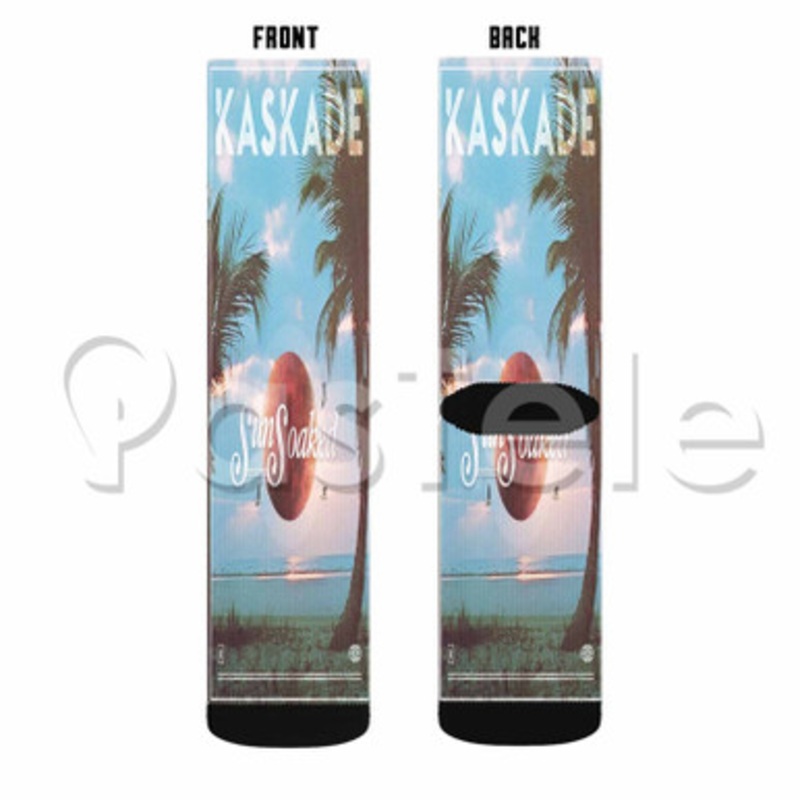 Kaskade Sun Soaked Custom Sublimation Personalized Printed Socks Polyester Acrylic Nylon Spandex