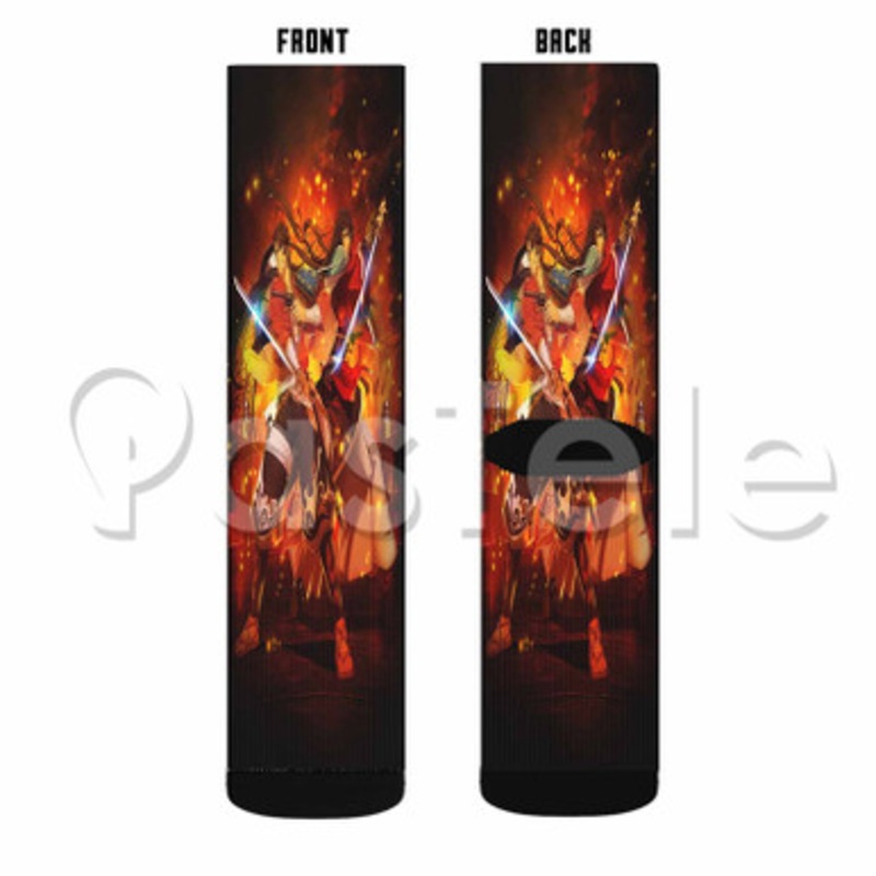 Katsugeki Touken Ranbu Custom Sublimation Personalized Printed Socks Polyester Acrylic Nylon Spandex