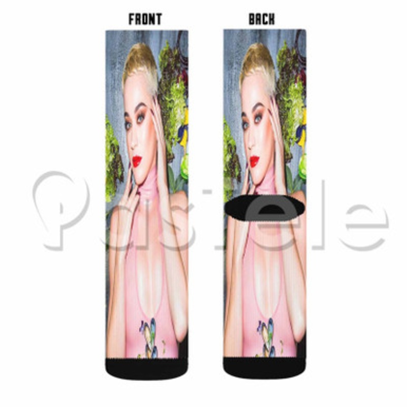 Katy Perry D j Vu Custom Sublimation Personalized Printed Socks Polyester Acrylic Nylon Spandex