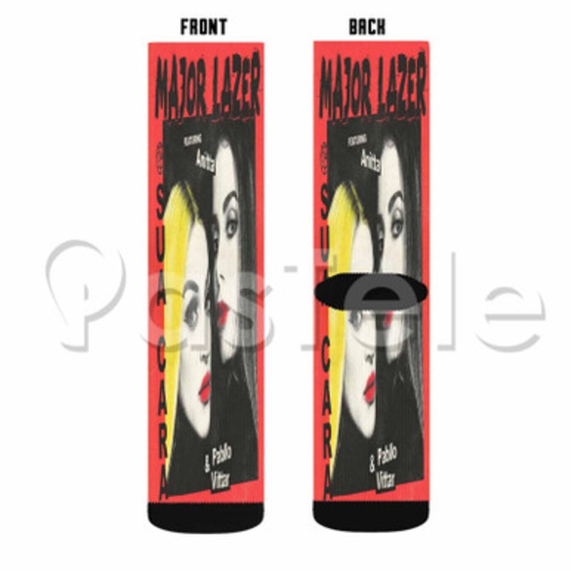 Major Lazer Sua Cara Custom Sublimation Personalized Printed Socks Polyester Acrylic Nylon Spandex
