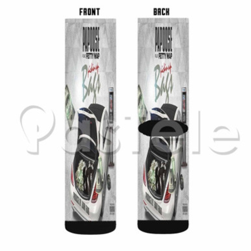 Pickin Up Bags Papoose Feat Fetty Wap Custom Sublimation Personalized Printed Socks Polyester Acrylic Nylon Spandex