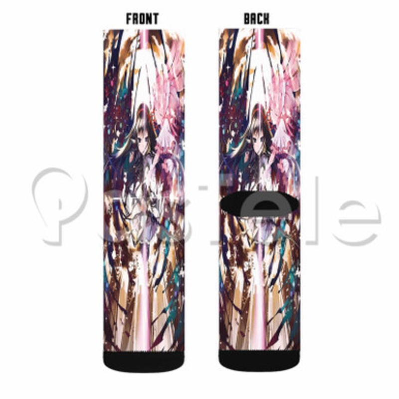 Puella Magi Madoka Magica Custom Sublimation Personalized Printed Socks Polyester Acrylic Nylon Spandex