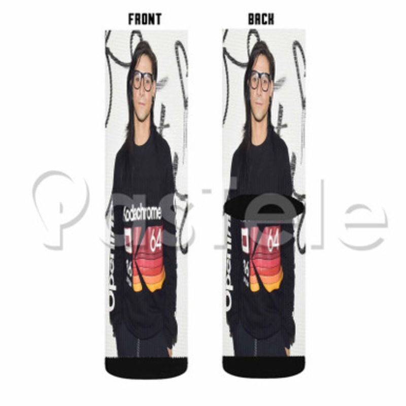 Skrillex Custom Sublimation Personalized Printed Socks Polyester Acrylic Nylon Spandex