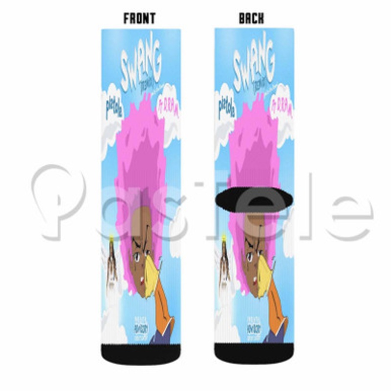 Swang Pistola Feat DRAM Custom Sublimation Personalized Printed Socks Polyester Acrylic Nylon Spandex