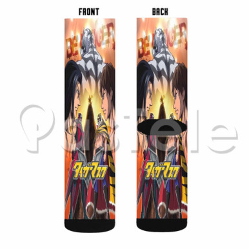 Tiger Mask W Custom Sublimation Personalized Printed Socks Polyester Acrylic Nylon Spandex