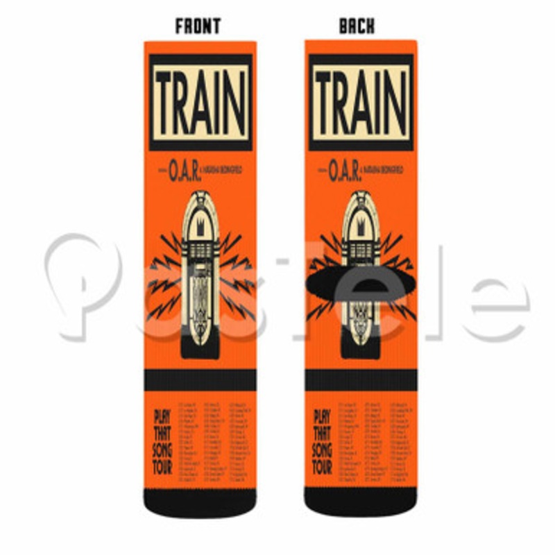Train Play That Song Tour Custom Sublimation Personalized Printed Socks Polyester Acrylic Nylon Spandex