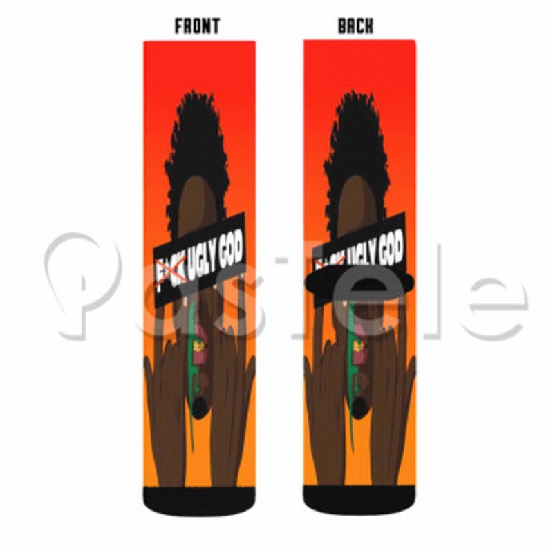 Ugly God Finger Custom Sublimation Personalized Printed Socks Polyester Acrylic Nylon Spandex