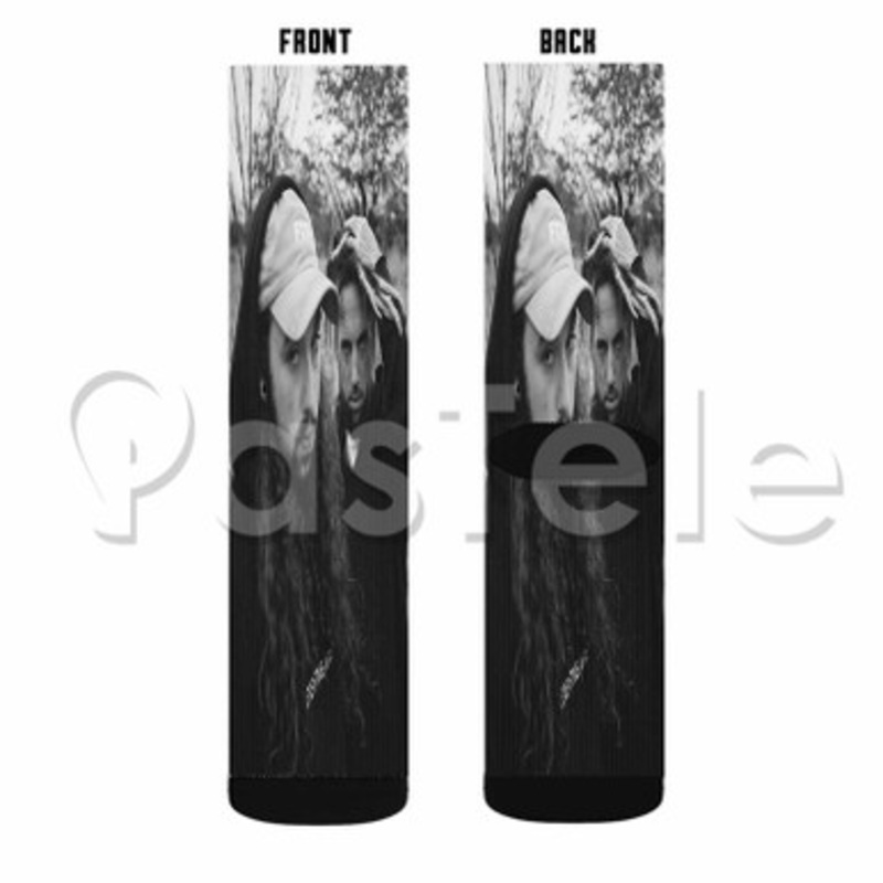UICIDEBOY Black White Custom Sublimation Personalized Printed Socks Polyester Acrylic Nylon Spandex