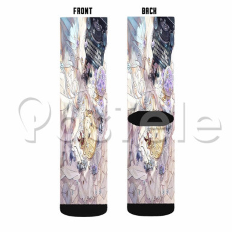 Violet Evergarden Custom Sublimation Personalized Printed Socks Polyester Acrylic Nylon Spandex