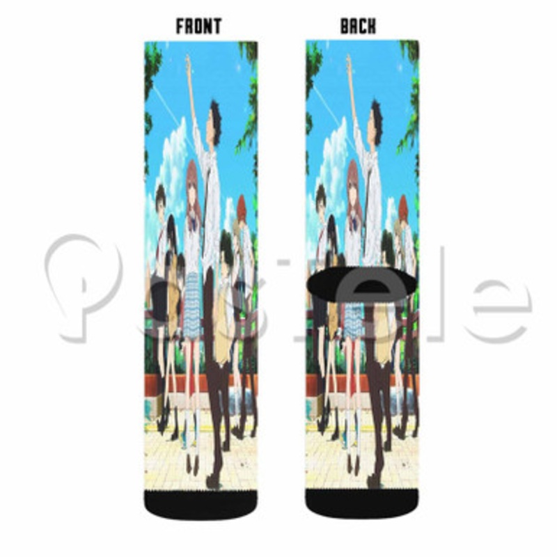 A Silent Voice Custom Sublimation Personalized Printed Socks Polyester Acrylic Nylon Spandex