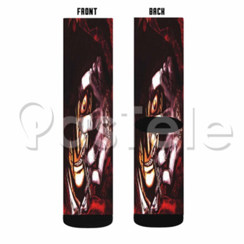 Alucard Hellsing Custom Sublimation Personalized Printed Socks Polyester Acrylic Nylon Spandex