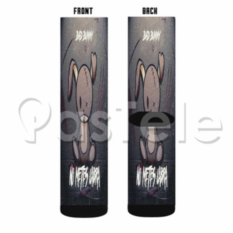 Bad Bunny Tu No Metes Cabra Custom Sublimation Personalized Printed Socks Polyester Acrylic Nylon Spandex