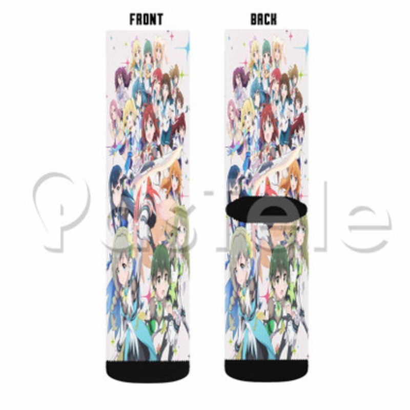 Battle Girl High School Custom Sublimation Personalized Printed Socks Polyester Acrylic Nylon Spandex