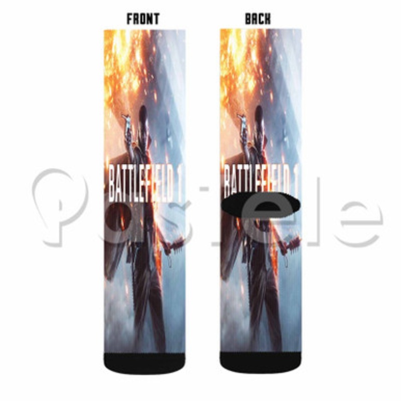 Battlefield 1 Custom Sublimation Personalized Printed Socks Polyester Acrylic Nylon Spandex