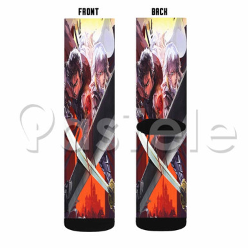 Berserk Custom Sublimation Personalized Printed Socks Polyester Acrylic Nylon Spandex
