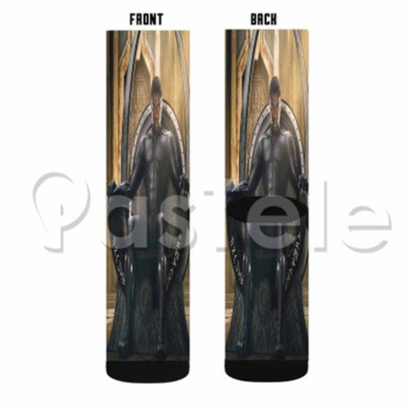 Black Panther Custom Sublimation Personalized Printed Socks Polyester Acrylic Nylon Spandex