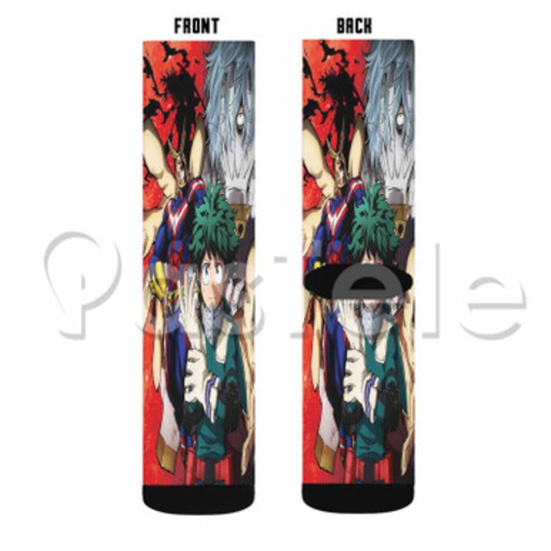 Boku no Hero Academia Season 2 Custom Sublimation Personalized Printed Socks Polyester Acrylic Nylon Spandex