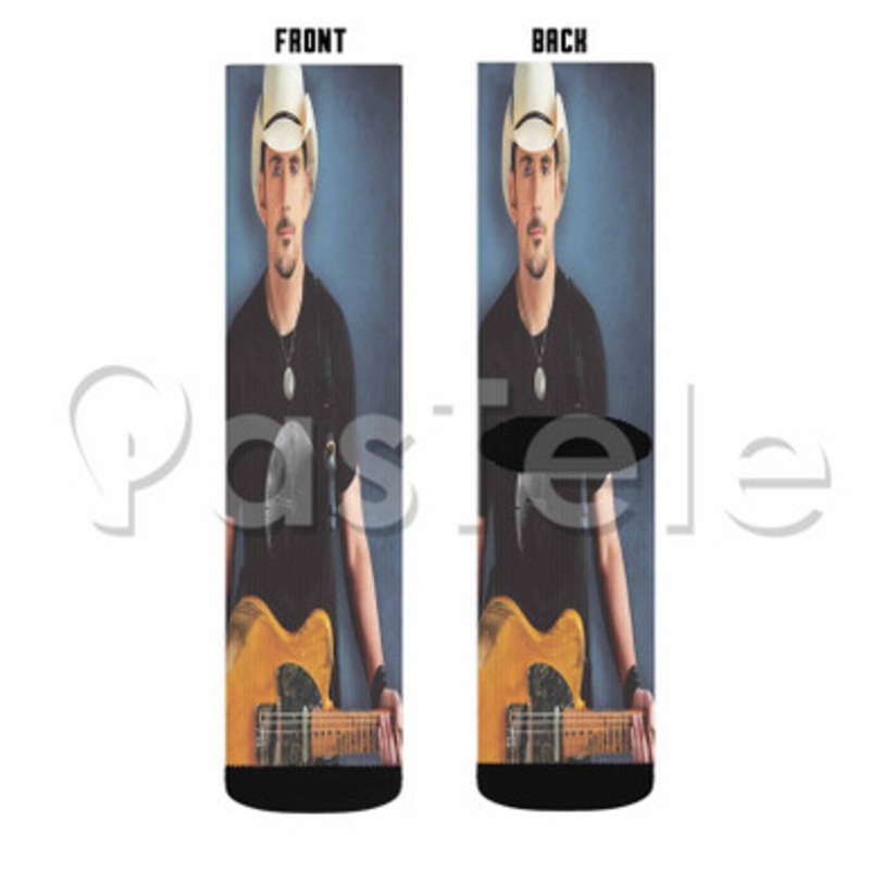 Brad Paisley Custom Sublimation Personalized Printed Socks Polyester Acrylic Nylon Spandex