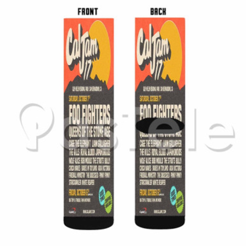 Cal Jam 17 Custom Sublimation Personalized Printed Socks Polyester Acrylic Nylon Spandex