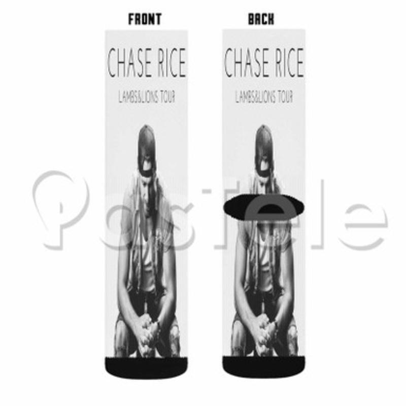 Chase Rice Lambs Lions Tour Custom Sublimation Personalized Printed Socks Polyester Acrylic Nylon Spandex