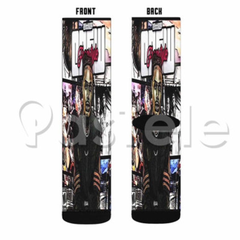 Crew Freestyle Fetty Wap Custom Sublimation Personalized Printed Socks Polyester Acrylic Nylon Spandex