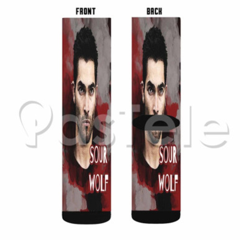 Derek Sour Wolf Custom Sublimation Personalized Printed Socks Polyester Acrylic Nylon Spandex