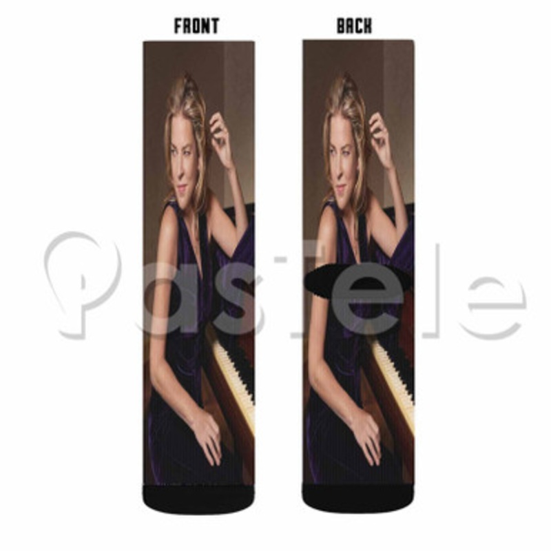 Diana Krall Custom Sublimation Personalized Printed Socks Polyester Acrylic Nylon Spandex