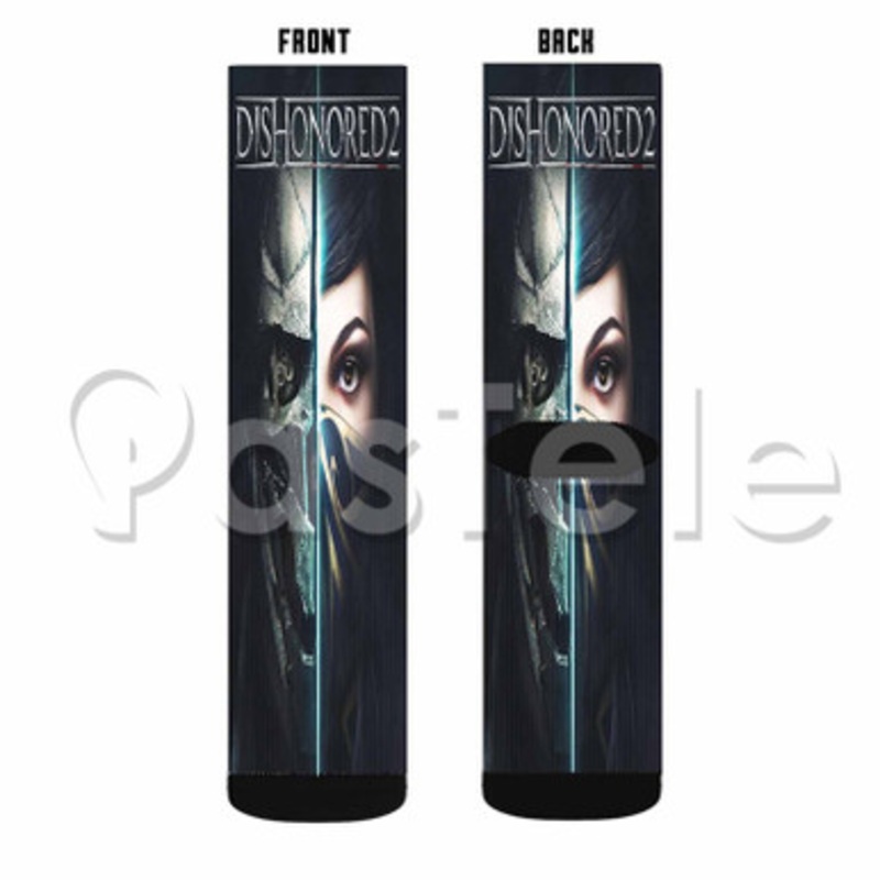 Dishonored 2 Custom Sublimation Personalized Printed Socks Polyester Acrylic Nylon Spandex