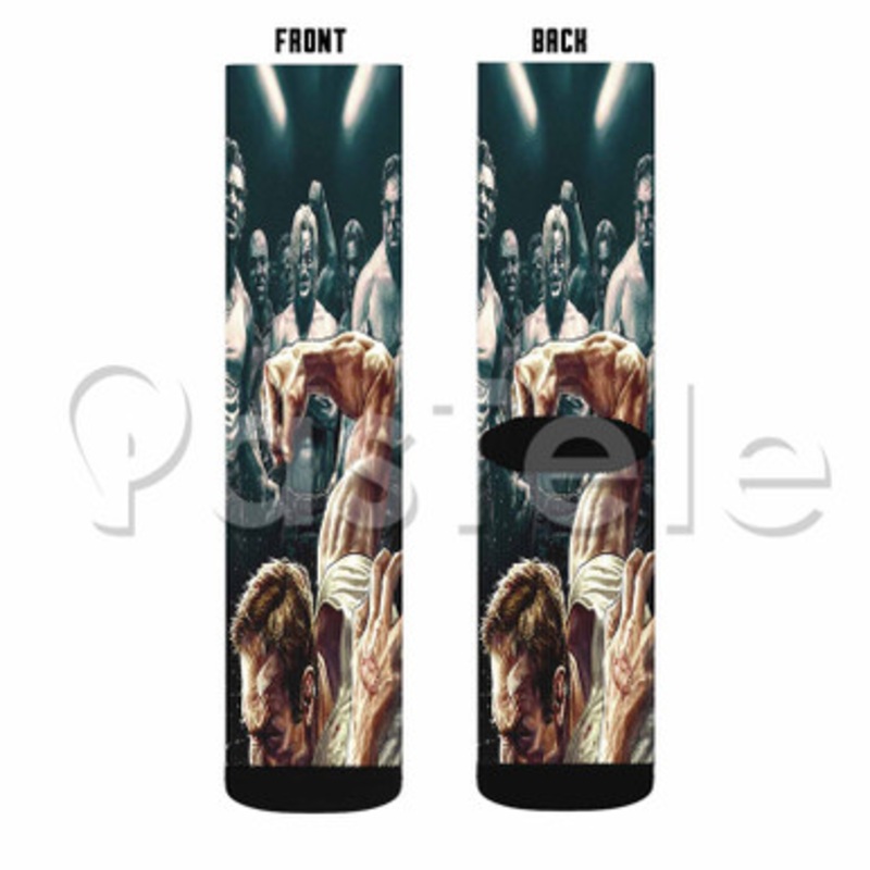 Fight Club Custom Sublimation Personalized Printed Socks Polyester Acrylic Nylon Spandex