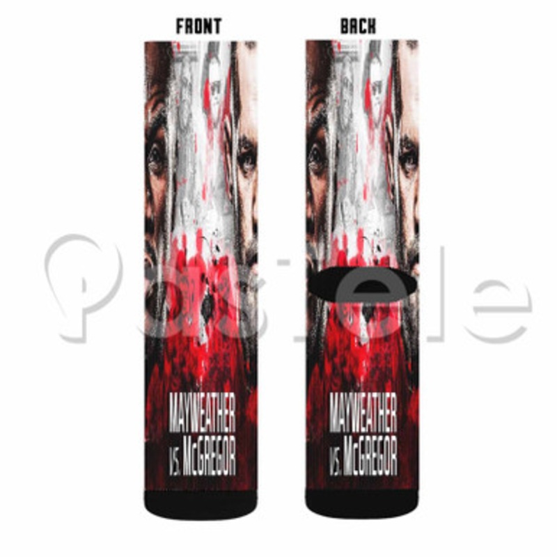 Floyd Mayweather Jr vs Conor Mc Gregor Custom Sublimation Personalized Printed Socks Polyester Acrylic Nylon Spandex