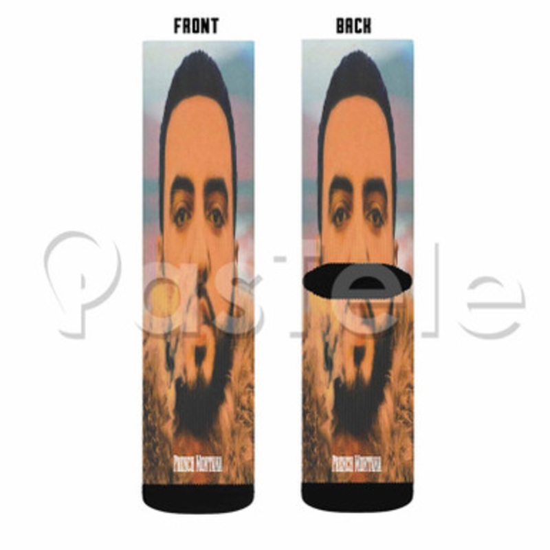 French Montana Custom Sublimation Personalized Printed Socks Polyester Acrylic Nylon Spandex