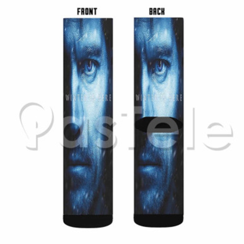 Game of Thron Winter is Here 2 Custom Sublimation Personalized Printed Socks Polyester Acrylic Nylon Spandex
