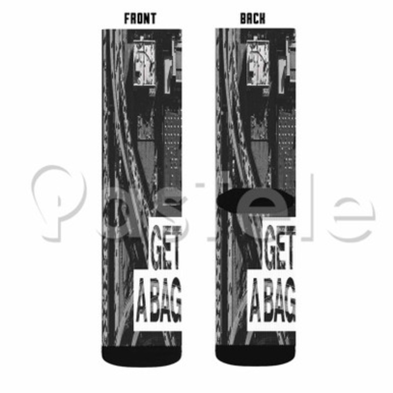 Get A Bag G Eazy Feat Jadakiss Custom Sublimation Personalized Printed Socks Polyester Acrylic Nylon Spandex