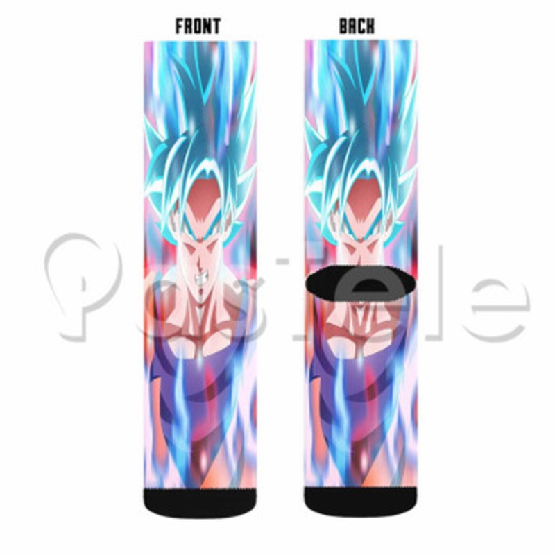 Goku Dragon Ball Super Custom Sublimation Personalized Printed Socks Polyester Acrylic Nylon Spandex