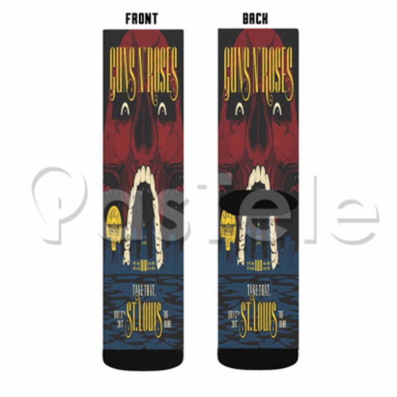 Guns N Roses St Louis Custom Sublimation Personalized Printed Socks Polyester Acrylic Nylon Spandex