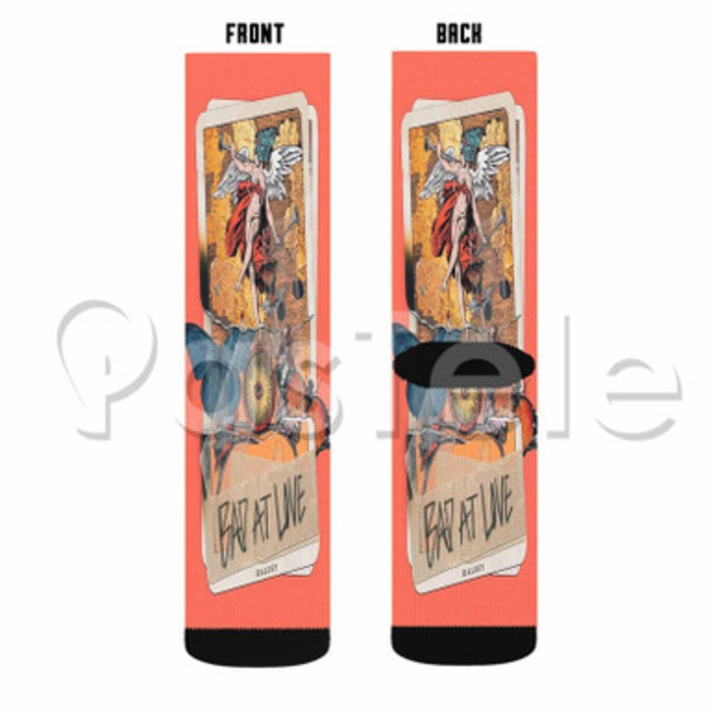 Halsey Bad at Love Custom Sublimation Personalized Printed Socks Polyester Acrylic Nylon Spandex