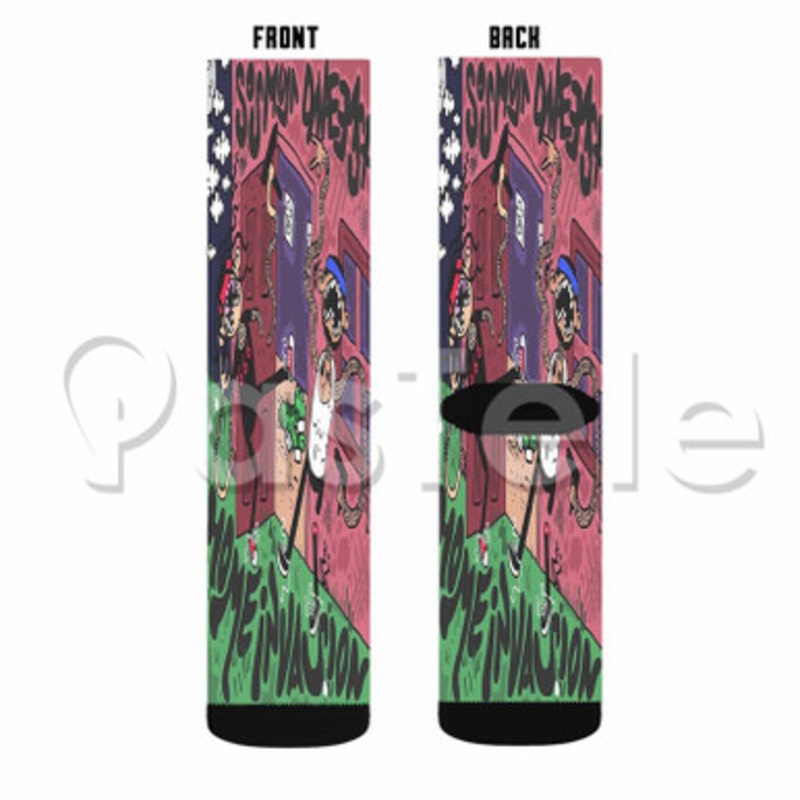 Home Invasion Dave East Sos Mula Custom Sublimation Personalized Printed Socks Polyester Acrylic Nylon Spandex