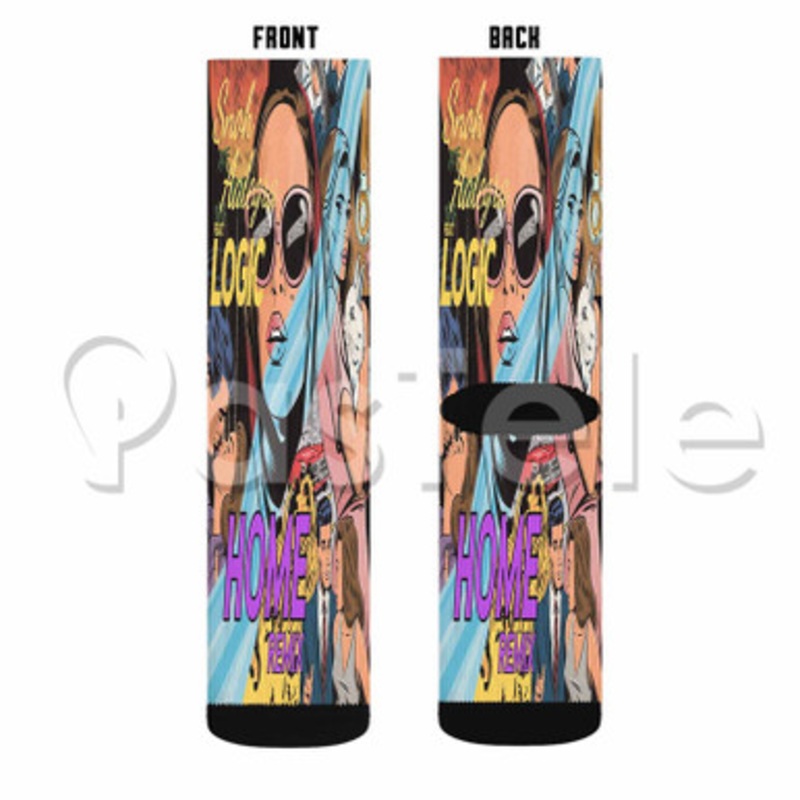 Home Snoh Aalegra Feat Logic Custom Sublimation Personalized Printed Socks Polyester Acrylic Nylon Spandex