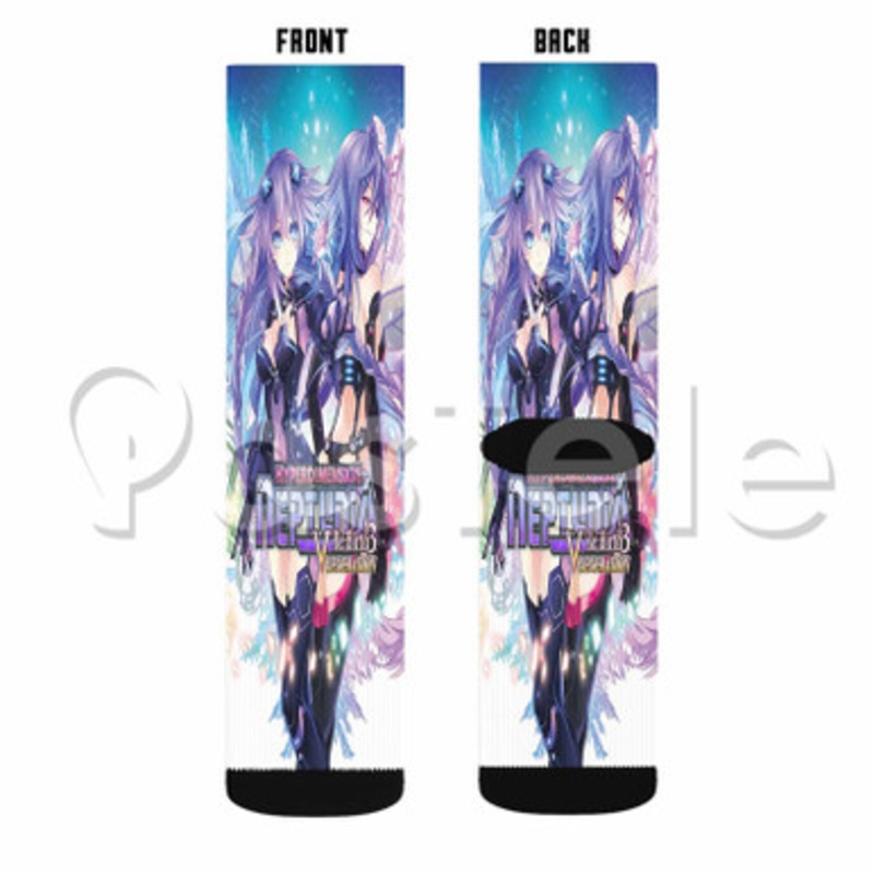 Hyperdimension Neptunia 4 Custom Sublimation Personalized Printed Socks Polyester Acrylic Nylon Spandex