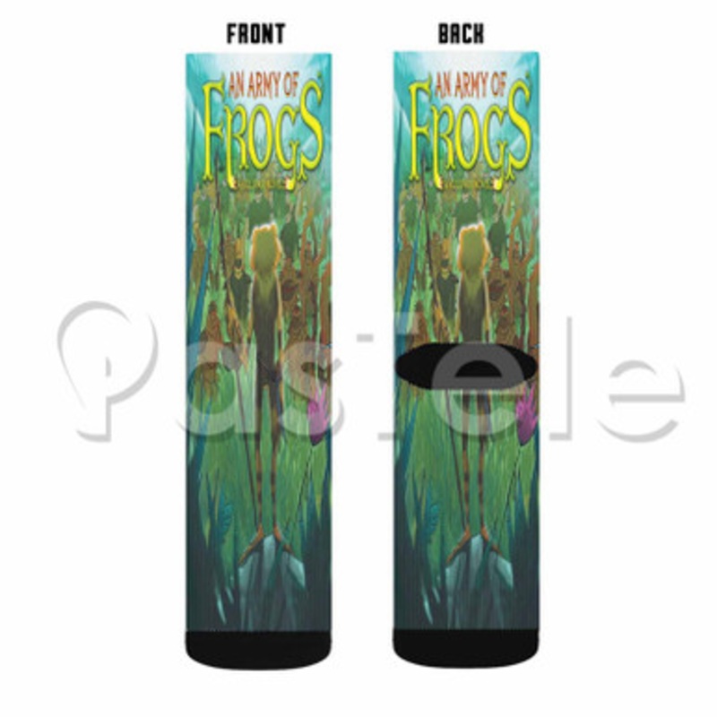 Kulipari An Army of Frogs Custom Sublimation Personalized Printed Socks Polyester Acrylic Nylon Spandex