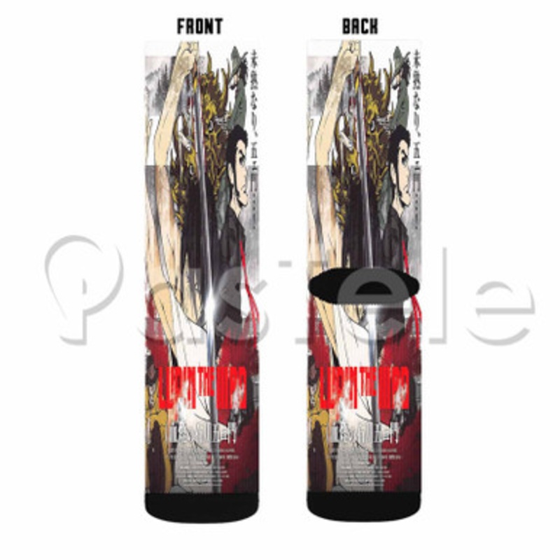 Lupin the Third The Blood Spray of Goemon Ishikawa Custom Sublimation Personalized Printed Socks Polyester Acrylic Nylon Spandex