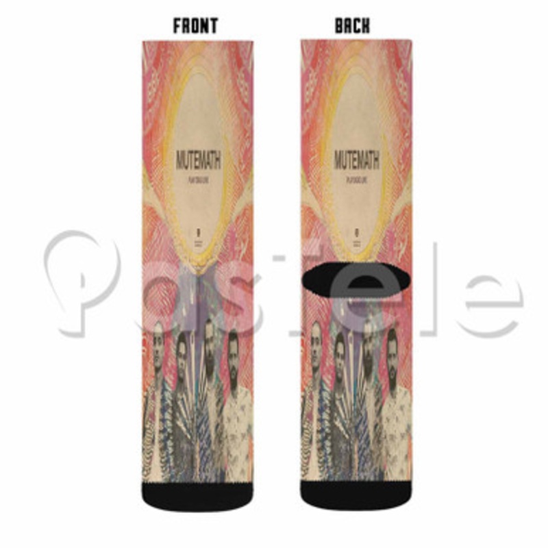 Mutemath Play Dead Live Custom Sublimation Personalized Printed Socks Polyester Acrylic Nylon Spandex