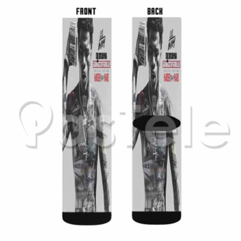 My Drip Lil Baby Custom Sublimation Personalized Printed Socks Polyester Acrylic Nylon Spandex