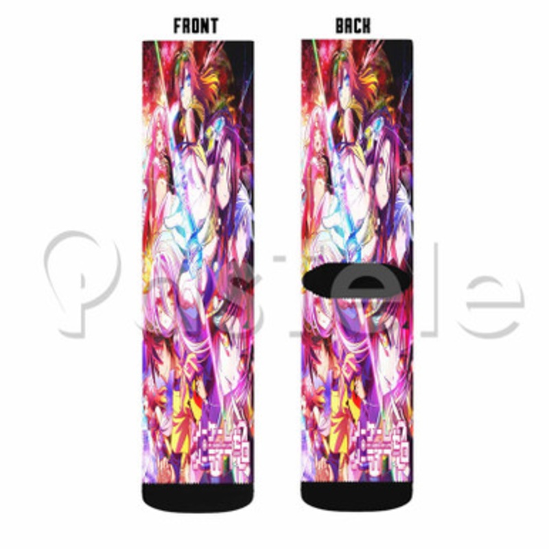No Game No Life Zero Anime Custom Sublimation Personalized Printed Socks Polyester Acrylic Nylon Spandex